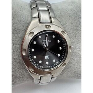 Ladies Fossil‎ Blue AM-3302 Silver Tone Quartz Watch New Battery
